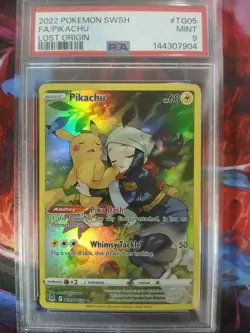 Pokemon Pikachu TG05/TG30 Lost Origin Full Art Holo Trainer Gallery PSA 9 - Image 2