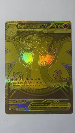 Gold Mega Charizard X EX 130/094 - English Pokemon Phantasmal Flames PACK FRESH - Image 1