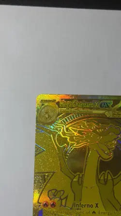 Gold Mega Charizard X EX 130/094 - English Pokemon Phantasmal Flames PACK FRESH - Image 2