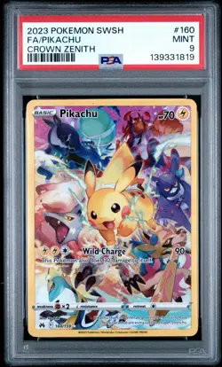 2023 Pokemon Sword And Shield Crown Zenith Fa/Pikachu #160 PSA 9 - Image 1