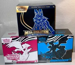 Pokemon Black Bolt and White Flare Elite Trainer Box Set of 2 and Mega ETB - Image 1