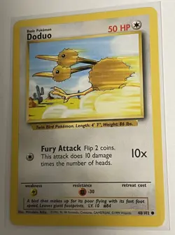 Pokemon Doduo 48/102 WotC Base Set Unlimited Common Rare TCG Vintage - Image 1