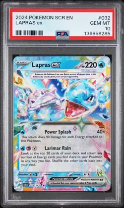 2024 POKEMON SCR EN-STELLAR CROWN #032 LAPRAS EX PSA 10 - Image 1