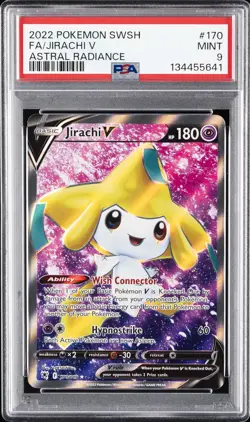 2022 POKEMON SWORD & SHIELD ASTRAL RADIANCE #170 FULL ART/JIRACHI V PSA 9 - Image 1