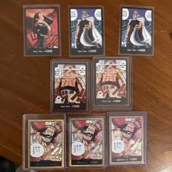 One Piece Card Lot Gold Don!! Roger, Boa, Whitebeard, and Silver Raleigh - Image 1