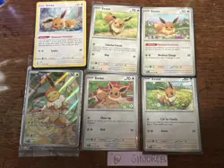 Pokemon TCG Eevee Card Lot - 6 Cards Sword & Shield Sun & Moon XY Holo Ability - Image 1