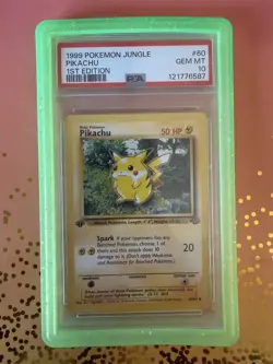 Pikachu 1st Edition Jungle Set 60/64 PSA 10 Gem Mint Pokemon Card 1999 Vintage - Image 1