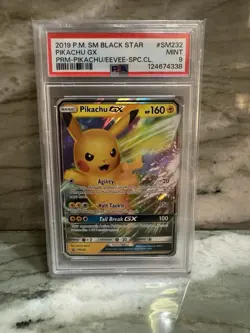 Pokemon Pikachu GX SM232 Black Star Promo Holo Card Sun & Moon PSA 9 - Image 1