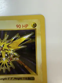 1999 Pokemon Zapdos 016/102 Base Set Shadowless Holo Trading Card Game TCG - Image 3