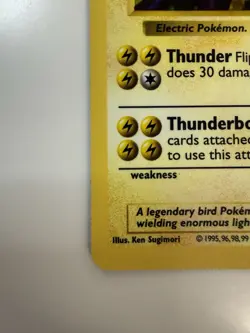 1999 Pokemon Zapdos 016/102 Base Set Shadowless Holo Trading Card Game TCG - Image 5