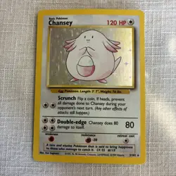 Pokemon Card TCG Chansey Base Set Holo Unlimited 3/102 WOTC Rare Collection LP - Image 1
