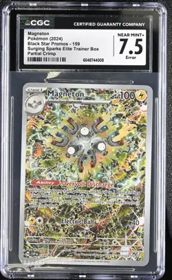CRIMP ERROR CGC NM+ 7.5 Pokemon TCG Magneton 159 Promo Cards Surging Sparks ETB - Image 1