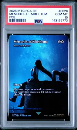 2025 MTG FINAL FANTASY THROUGH THE AGES FOIL #0026 MEMORIES OF NIBELHEIM PSA 10 - Image 1