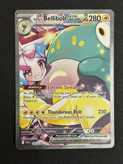 Iono's Bellibolt ex 183/159 Journey Together SIR Pokemon TCG Card NM - Image 1