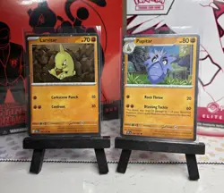 Larvitar 105/197 + Pupitar 106/197 Cosmos Holos Obsidian Flames Pokemon TCG NM - Image 1