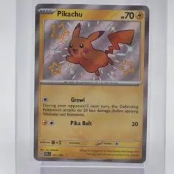 Pikachu 131/091 Paldean Fates Baby Shiny Holo Pokemon TCG Card NM - Image 1