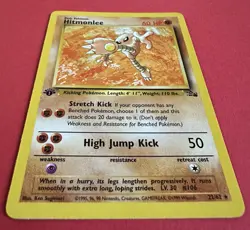 Hitmonlee 22/62 1st Edition Fossil Rare Pokemon WOTC 1999 NM - Image 3