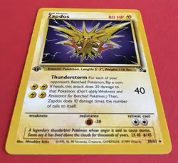 Zapdos 30/62 1st Edition Fossil Rare Pokemon WOTC 1999 NM - Image 2