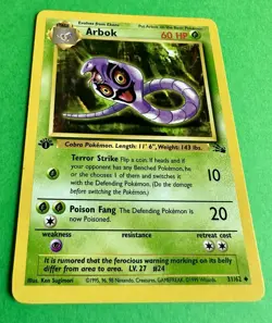 Arbok 31/62 1st Edition Fossil Pokemon WOTC 1999 NM - Image 2