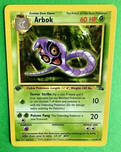Arbok 31/62 1st Edition Fossil Pokemon WOTC 1999 NM - Image 3