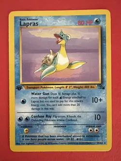 Lapras 25/62 1st Edition Fossil Rare Pokemon WOTC 1999 NM - Image 1