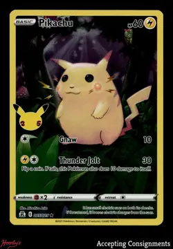 2021 Pokemon TCG Celebrations #005 Pikachu HOLO RARE - Image 1