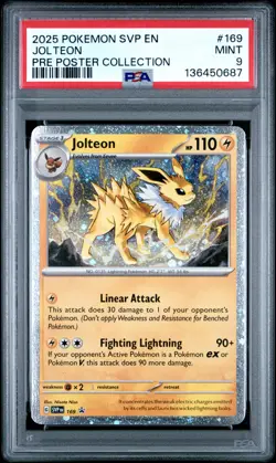 2025 POKEMON SVP EN-SV BLACK STAR PROMO #169 JOLTEON PSA 9 - Image 1