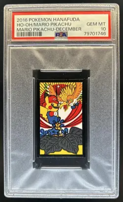 2016 Pokemon Hanafuda Ho-Oh Mario Pikachu December PSA 10 Gem Mint - Image 1