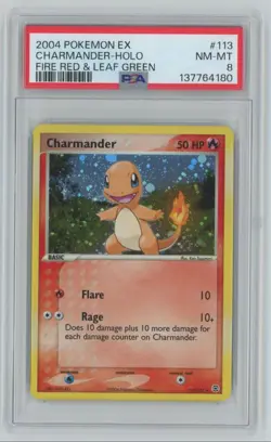 2004 Pokemon EX Fire Red & Leaf Green Charmander PSA 8 Holo #113 - Image 1