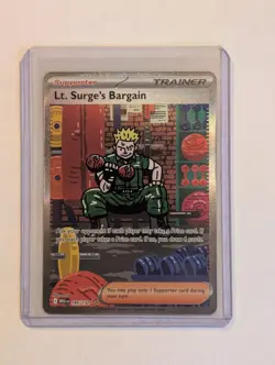 Lt. Surge’s Bargain Mega Evolution 185/132 Illustration Rare Pokemon Card 2025 - Image 1