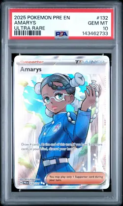 2025 POKEMON PRE EN-PRISMATIC EVOLUTIONS ULTRA RARE #132 AMARYS PSA 10 - Image 1