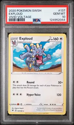 2020 POKEMON SWORD & SHIELD VIVID VOLTAGE #137 EXPLOUD PSA 10 - Image 1
