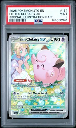 2025 POKEMON JOURNEY TOGETHER SPECIAL ILLUSTRATION LILLIE'S CLEFAIRY EX PSA 9 - Image 1