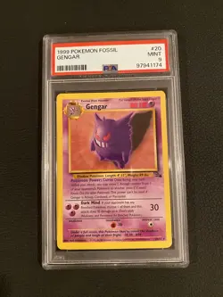 Vintage 1999 Pokemon Fossil GENGAR #20: PSA 9 MINT! Free Shipping!! - Image 1