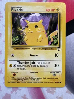 Pikachu 87/130 Base Set 2 Unlimited Pokemon TCG - Image 1