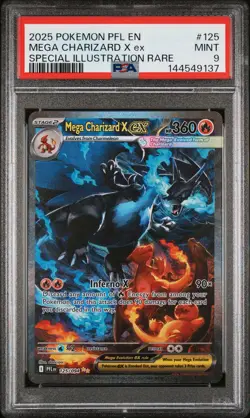 2025 POKEMON PHANTASMAL FLAMES SPECIAL ILLUSTRATION MEGA CHARIZARD X EX PSA 9 - Image 1