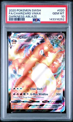 2020 POKEMON SWORD & SHIELD DARKNESS ABLAZE #020 FULL ART/CHARIZARD VMAX PSA 10 - Image 1
