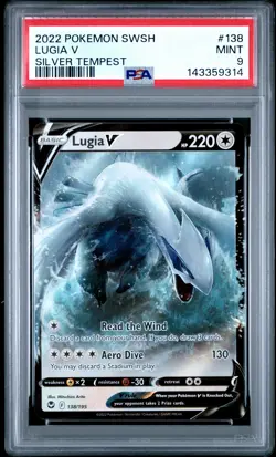 2022 POKEMON SWORD & SHIELD SILVER TEMPEST #138 LUGIA V PSA 9 - Image 1