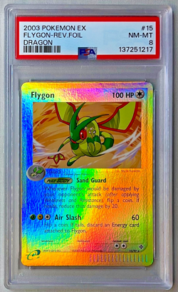 Pokemon Flygon #15/97 Reverse Holo - 2003 EX Dragon Set - PSA 8 NM-MT! - Image 1