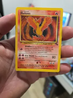 Pokemon TCG | Moltres 27/62 | Fossil Rare | Heavily Played - Image 1