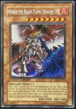 Yugioh Horus The Black Flame Dragon LV8 Limited Edition Secret Rare EEN-ENSE1 NM - Image 1