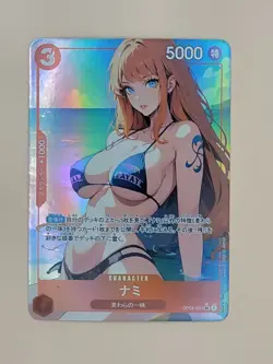 ❤ NAMI Bikini One Piece Anime Waifu Card Girl Foil Doujin Holo ACG❤ - Image 1