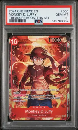 2024 ONE PIECE PROMOS TREASURE BOOSTERS SET #006 MONKEY D. LUFFY PSA 10 - Image 1