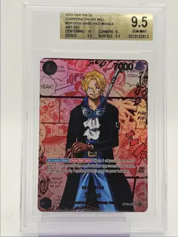 SABO RED MANGA 2025 ONE PIECE ALERNATE ART SECRET RARE #OP13-120 BGS 9.5 Q6704 - Image 1