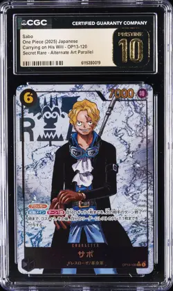 2025 ONE PIECE JPN CARRYING ON HIS WILL ALT ART #OP13-120 SABO CGC 10 PRISTINE - Image 1