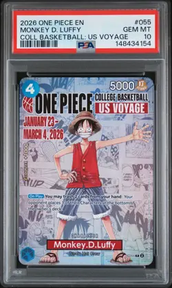 2026 ONE PIECE PROMOS ONE PIECE COLLEGE BK: US VOYAGE MONKEY D. LUFFY PSA 10 - Image 1