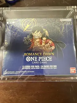 One Piece OP-01 Romance Dawn White Bottom English Booster Box Sealed W/ Acrylic - Image 1