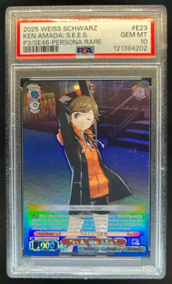 2025 Weiss Schwarz Ken Amada S.E.E.S Persona Rare #SE46-E23 PSA 10 GEM MINT - Image 1