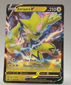 POKEMON ZERAORA V 053/159 RARE HALF ART CARD CROWN ZENITH MINT PACK TO SLEEVE - Image 1