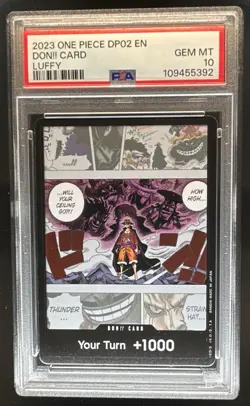 2023 One Piece Awakening of a New Era DP02 Don!! Card Luffy NNO PSA 10 - Image 1
